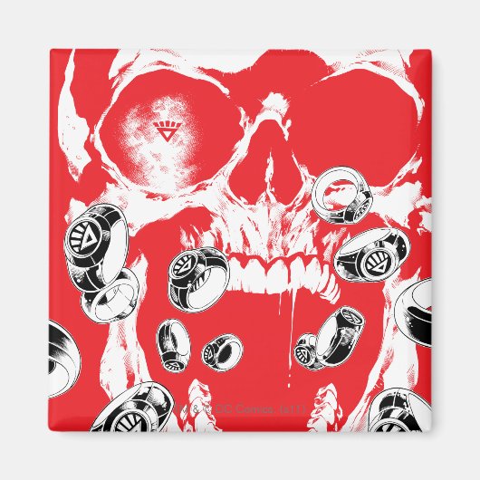 Schädel und Ringe - rot Magnet (Vorne)