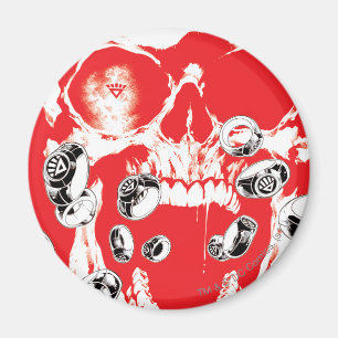 Schädel und Ringe - rot Magnet