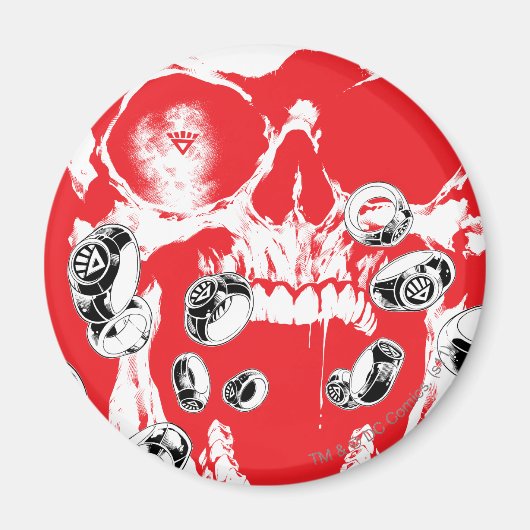 Schädel und Ringe - rot Magnet (Vorne)