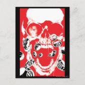 Schädel und Ringe - rot Postkarte (Vorderseite)