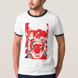 Schädel und Ringe - Rot T-Shirt
