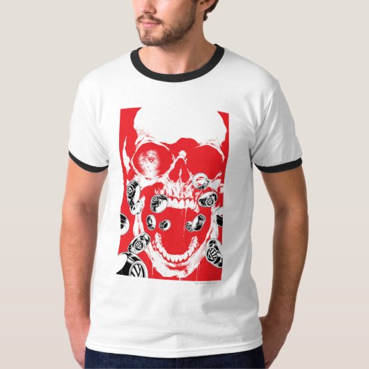 Schädel und Ringe - rot T-Shirt (Vorderseite)