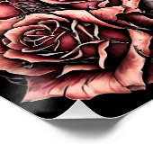 Schädel und Rose. AI-Grafik Poster (Ecke)