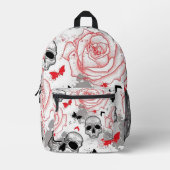 Schädel und Rose Bedruckter Rucksack (Vorderseite)
