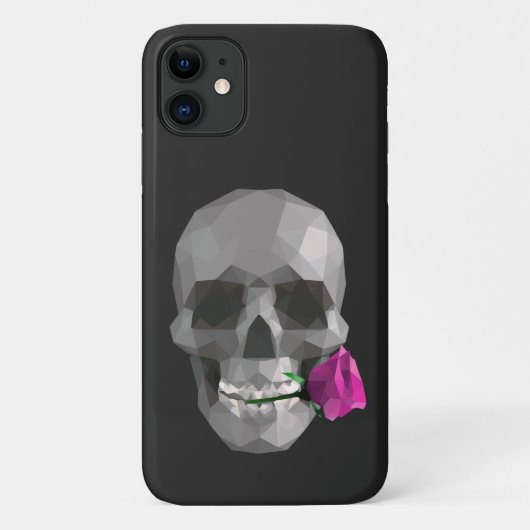 Schädel und Rose Case-Mate iPhone Hülle (Rückseite)