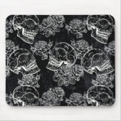 Schädel und Rose | Funky Gothic Glam Grunge Mousepad (Vorne)
