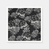 Schädel und Rose | Funky Gothic Glam Grunge Serviette (Vorderseite)