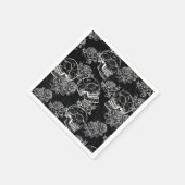 Schädel und Rose | Funky Gothic Glam Grunge Serviette (Ecke)