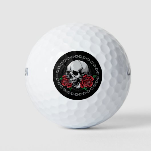 Schädel und Rose Golfball (Vorderseite)