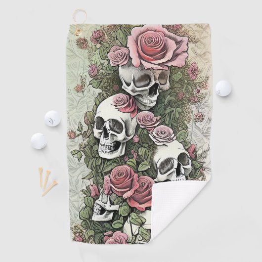 Schädel und Rose Golfhandtuch (Insitu)