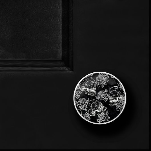 Schädel und Rose | Gothic Glam Funky Grunge Keramikknauf