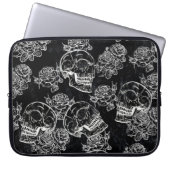 Schädel und Rose | Gothic Glam Funky Grunge Laptopschutzhülle (Vorderseite)