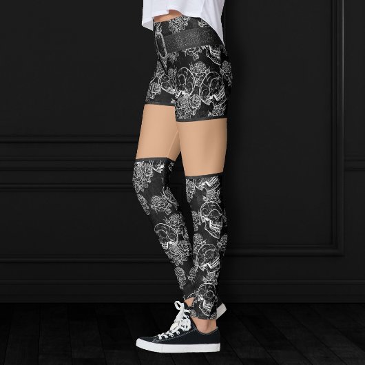 Schädel und Rose | Gothic Glam Funky Grunge Leggings