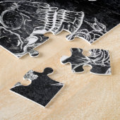 Schädel und Rose | Gothic Glam Funky Grunge Puzzle (Seite)