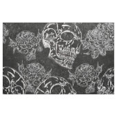 Schädel und Rose | Gothic Glam Funky Grunge Stoff (Fat Quarter (45,7 x 55,9 cm))
