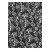 Schädel und Rose | Gothic Glam Funky Grunge Tischdecke (Vorderseite)