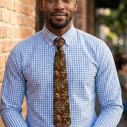 Schädel und Rose Graffiti-Muster Krawatte