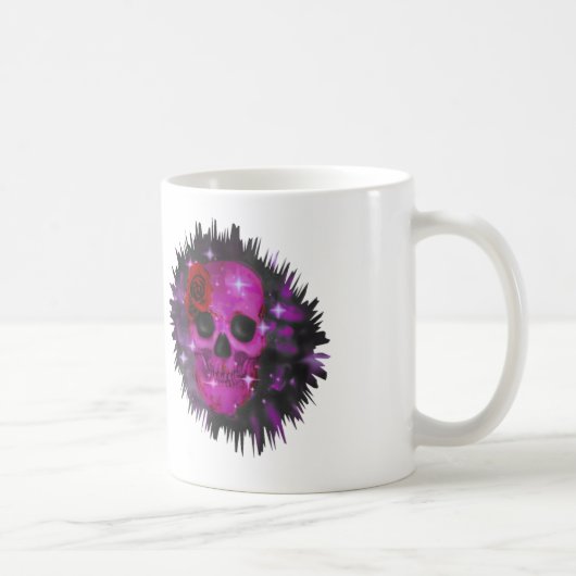 Schädel und Rose Kaffeetasse (Rechts)