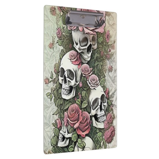 Schädel und Rose Klemmbrett (Rechts)