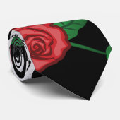 Schädel und Rose Krawatte (Gerollt)