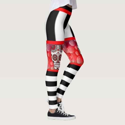 Schädel und Rose Leggings (Rechts)
