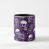 Schädel und Rose Lila Tasse (Zentrum)