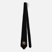 Schädel und Rose | Neck Tie | Schwarz Krawatte (Vorderseite)