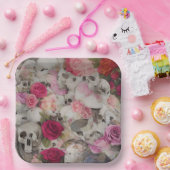 Schädel und Rose Pappteller (Party)