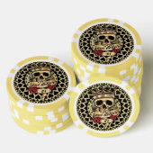 Schädel und Rose Poker Chip - $ 1 (Stapel)
