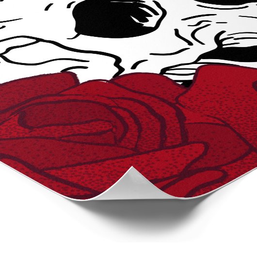 Schädel und Rose Poster (Ecke)