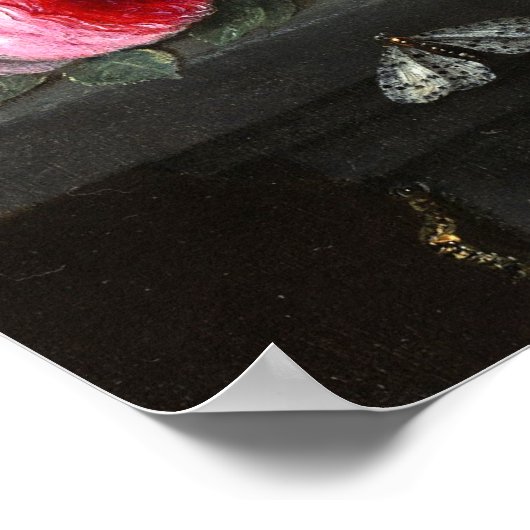 Schädel und Rose Poster (Ecke)