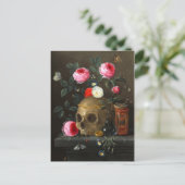 Schädel und Rose Postkarte (Stehend Vorderseite)
