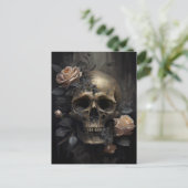 Schädel und Rose Postkarte (Stehend Vorderseite)