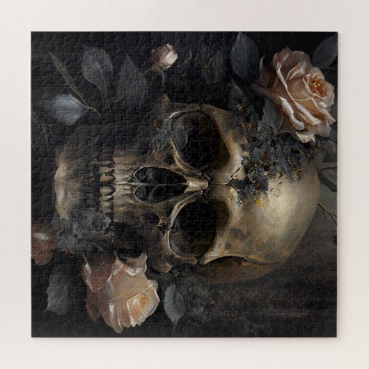 Schädel und Rose Puzzle (Horizontal)