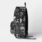 Schädel und Rose schwarz Bedruckter Rucksack (Rechts)