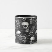 Schädel und Rose schwarz Tasse (Zentrum)