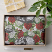 Schädel und Rose Seidenpapier (Geschenk)
