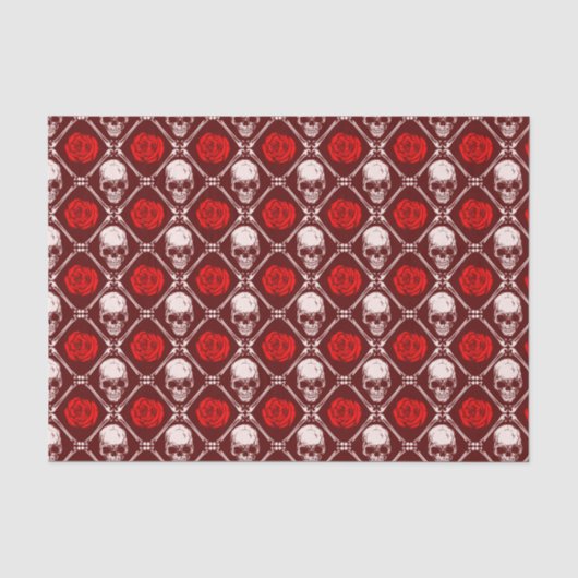 Schädel und Rose Seidenpapier (Vorderseite)