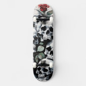 Schädel und Rose Skateboard (Vorderseite)