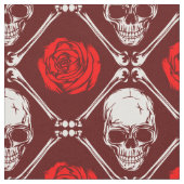 Schädel und Rose Stoff (Nahaufnahme)