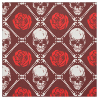 Schädel und Rose Stoff