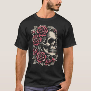 Schädel und Rose T-Shirt
