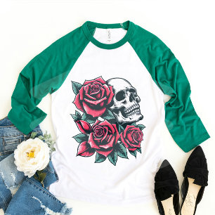 Schädel und Rose T-Shirt