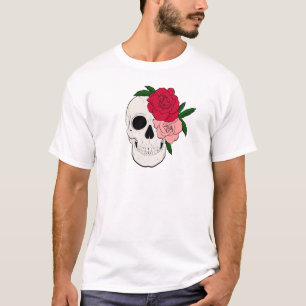 Schädel und Rose T-Shirt