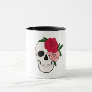 Schädel und Rose Tasse