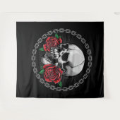 Schädel und Rose Wandteppich (Vorderseite (Horizontal))