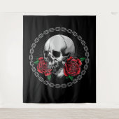Schädel und Rose Wandteppich (Vorderseite)
