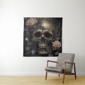 Schädel und Rose Wandteppich (Beispiel)