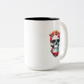 Schädel und Rose Zweifarbige Tasse (VorderseiteRechts)