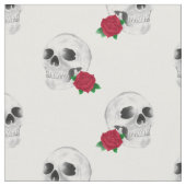 Schädel-und Rosen-Gewebe Stoff (Nahaufnahme)